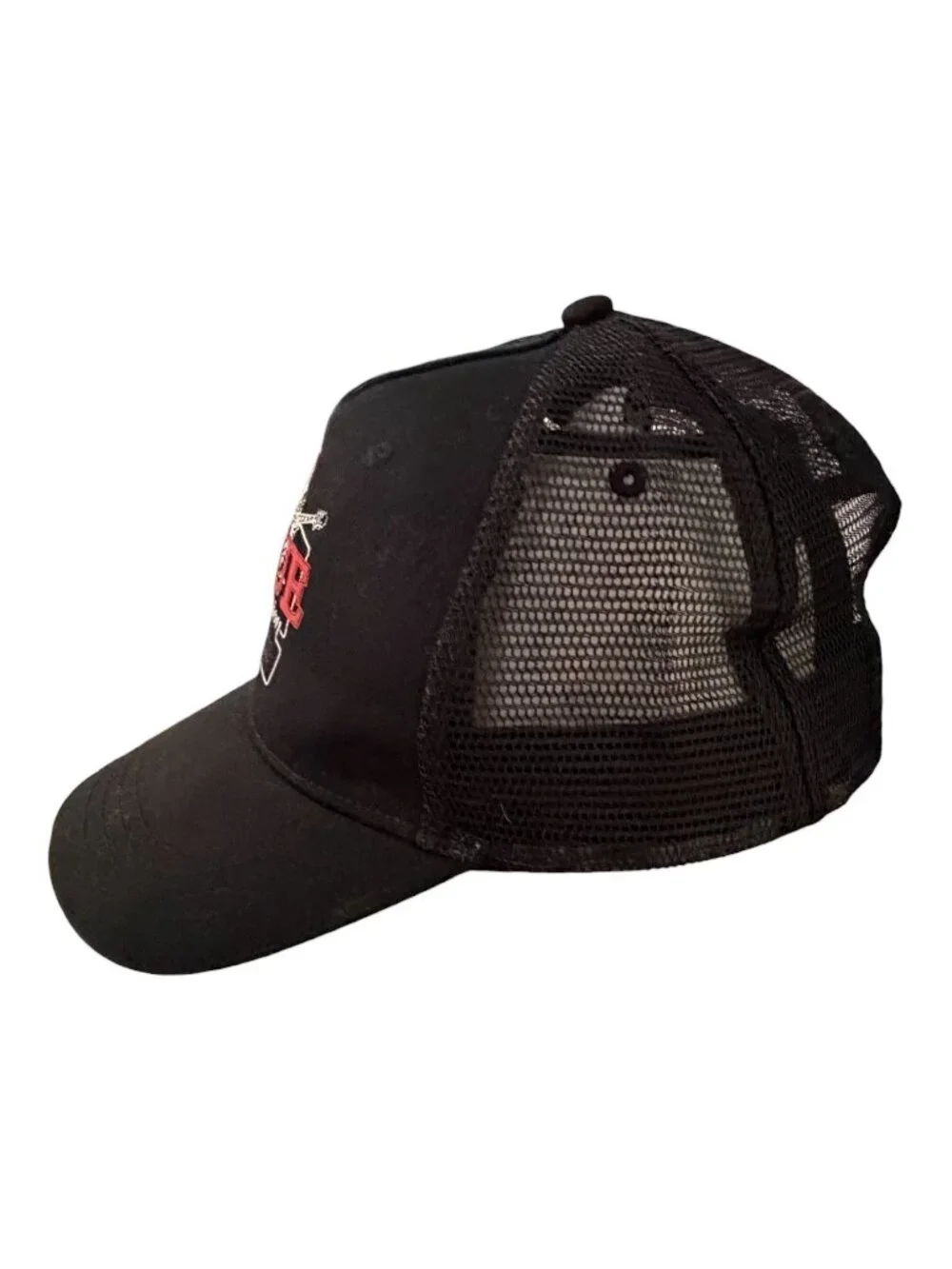 True Religion Brand Jeans Buddha Guitar Black Trucker Hat Snapback Cap